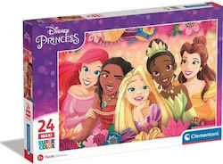 Puzzle pentru Copii Supercolor - Disney Princesses pentru 3++ Ani 24buc Clementoni