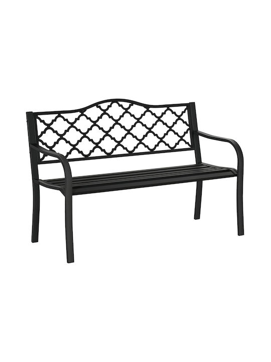 Bank Außenbereich Metallisch Schwarz 128x58.5x89cm