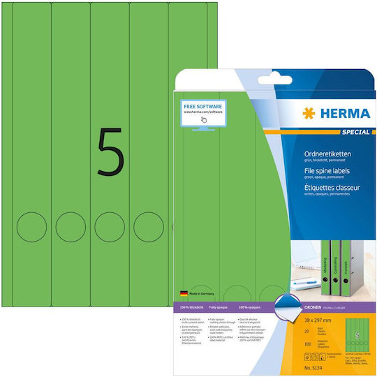 Herma Αυτοκόλλητες Ετικέτες Α4 Ορθογώνιες 38x297mm