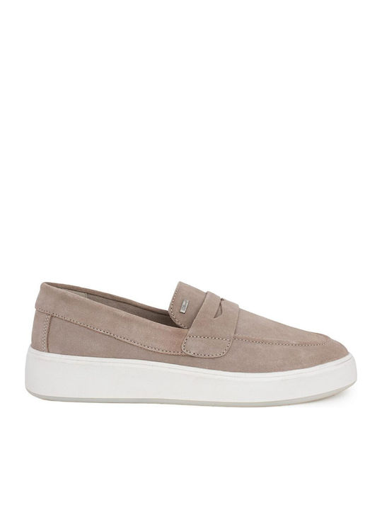 Suede Ανδρικά Loafers σε Μπεζ Χρώμα