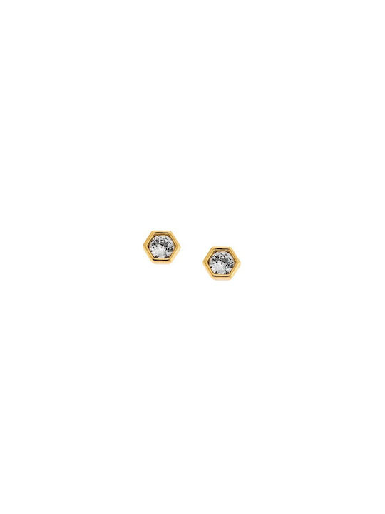 Senza Earrings made of Silver Gold Plated with Stones