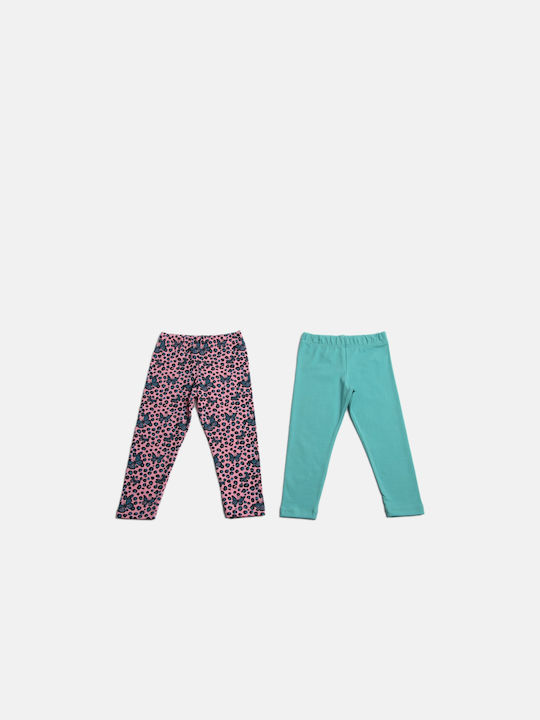 Joyce Set of Kids Long Leggings Turquoise