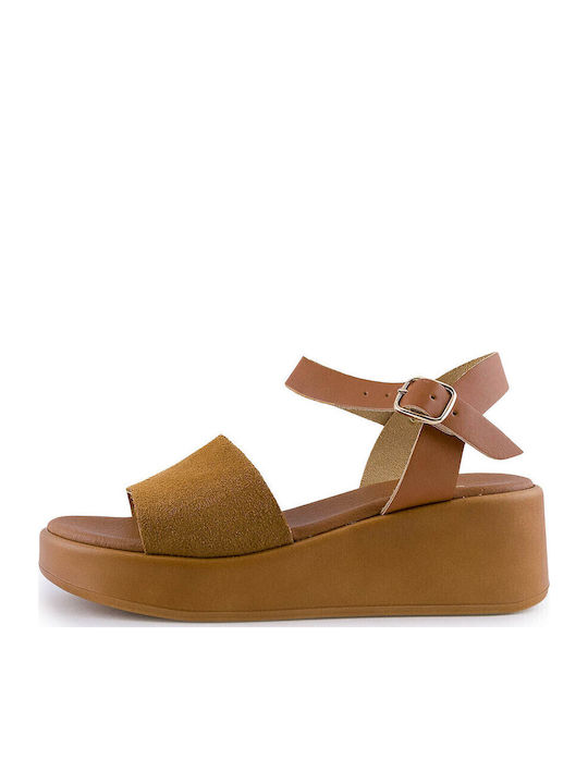 Love4shoes Women's Ankle Strap Platforms Tabac ...