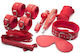 Naughty Toys BDSM Kit Σετ Φετίχ Ερωτικών Αξεσουάρ για Αρχάρια Ζευγάρια σε Κόκκινο Χρώμα 8τμχ