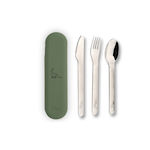 Citron Baby Cutlery Set Dino made of Metal in Case Green 3pcs