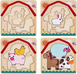 Wooden Kids Peg Puzzle Farmhouse 6pcs