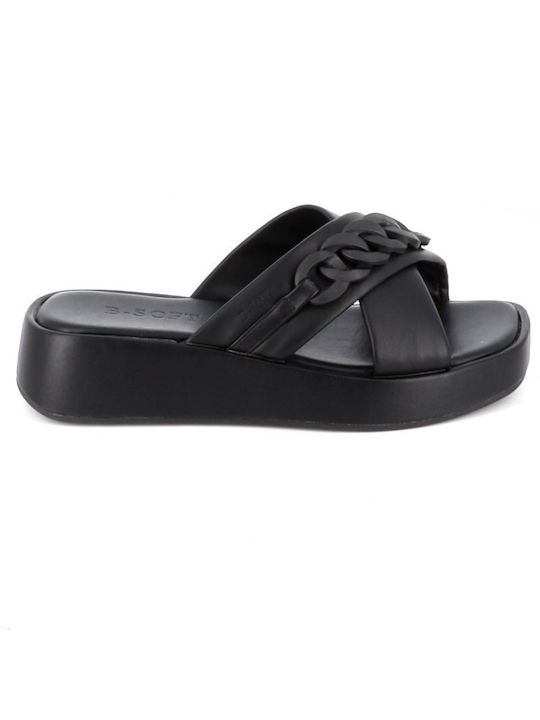 B-Soft Women's Platform Wedge Sandals Black