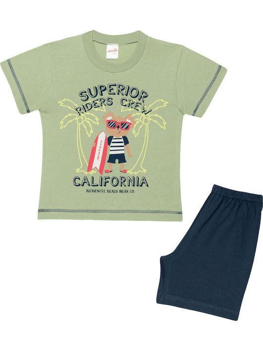 Minerva Kinder Schlafanzug Sommerlich Khaki California