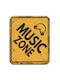 Ango Decorative Sign Music Zone Handmade Yellow made of Plastic 19x28cm