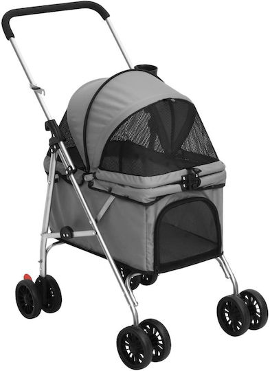 vidaXL Καρότσι για Μεταφορά Σκύλου / Γάτας έως 15kg Γκρι Μ100xΠ76xΥ50εκ.