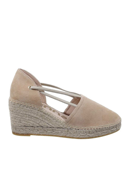 Kanna Women's Suede Platform Espadrilles Beige