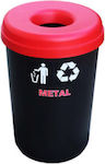 Recycling Plastic Waste Bin 60lt Red