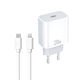 SiiPro Φορτιστής με Θύρα USB-C και Καλώδιο USB-C - Lightning 20W Λευκός (SD-04-iP)