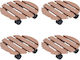 vidaXL Pot Stands Plastic Brown with Wheels 30c...
