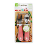 Munchkin Set pentru bebeluși cu Furculiță din Metal pentru 12+ luni Light Pink 2buc