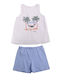 Dreams by Joyce Set Top & Bottom Kids Summer Cotton Pyjamas White