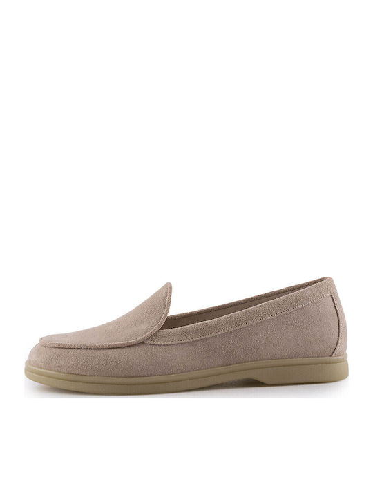 Stefania Δερμάτινα Γυναικεία Loafers σε Μπεζ Χρώμα