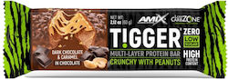 Amix Tigger Zero Batoane Proteice Cu Aromă De Ciocolată Neagră Cu Caramel 60gr