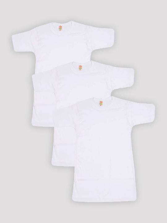 Nina Club Kinder Set mit Unterhemden Kurzärmelig Weiß 3Stück