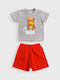 Joyce Set Top & Bottom Kids Summer Pyjamas Gray