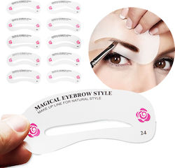 Set of 24 pieces of eyebrow stencils