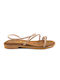 BRONZE LEATHER SANDALS WITH STRAYS - Bronze