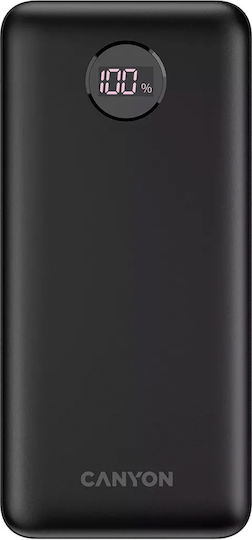 Canyon PB-2002 Ηλιακό Power Bank 20000mAh 18W Power Delivery / Quick Charge Μαύρο