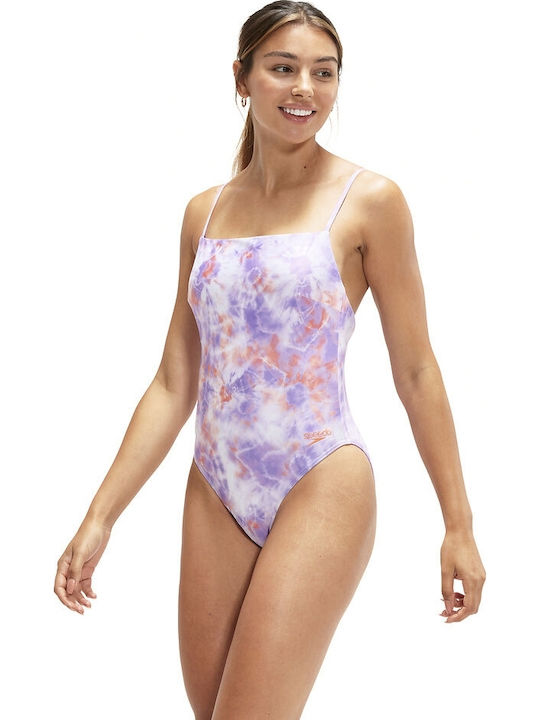 Speedo Printed Adjustable Thinstrap Miami Lilac/Soft Coral/White