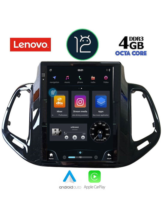 Lenovo Sistem Audio Auto pentru Jeep Busolă 2017-2020 cu Clima (Bluetooth/USB/AUX/WiFi/GPS/Partitură) cu Ecran Tactil 9.7"