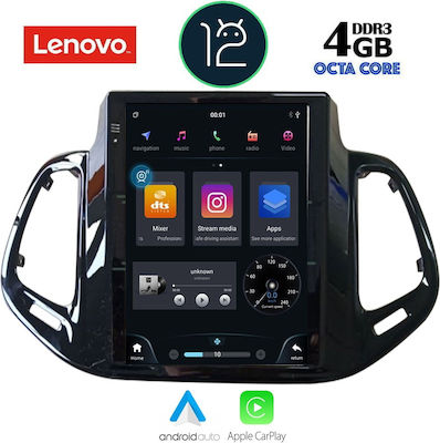 Lenovo Sistem Audio Auto pentru Jeep Busolă 2017-2020 cu Clima (Bluetooth/USB/AUX/WiFi/GPS/Partitură) cu Ecran Tactil 9.7"