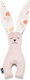 La Millou Animal ABC Fruits Small Bunny Smoke Rose made of Fabric for 6++ Months Smoke Rose