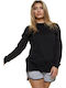 W Damen Sport Bluse Langärmelig Schwarz