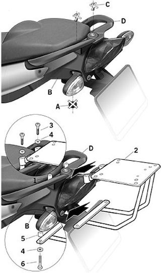 Shad Gehäuse-Halterungen für BMW F 800 für Yamaha SR (Site-Reliability)