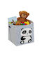 Relaxdays Children's Storage Basket made of Fabric Panda Gray 1pcs