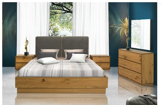 Set De Mobilier Pentru Dormitor Stejar 150x200cm 5 Bucăți