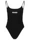 Hugo Boss One-Piece Swimsuit with Open Back Black