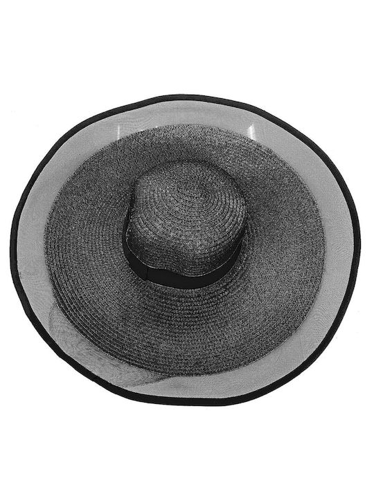 Summertiempo Women's Wicker Floppy Hat Black