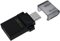 Kingston DataTraveler microDuo 3.0 G2 32GB USB 3.0 Stick cu conexiune USB-A & micro USB-B Negru