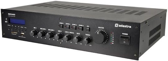 Adastra RM240D Ολοκληρωμένος Ενισχυτής Εγκαταστάσεων 5 Καναλιών με 4 Ζώνες 240W/100V και Συνδέσεις USB/FM/Bluetooth 953.225UK