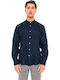 -26 Long-sleeved Linen Shirt Blue