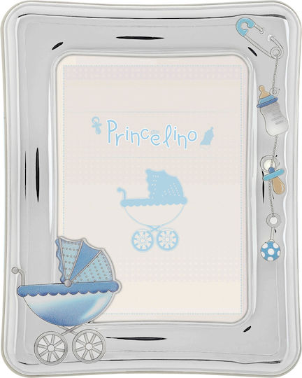 Prince Silvero Παιδική Κορνίζα Ασημένια Γαλάζια 13x9cm
