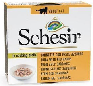 Schesir Nature for Cat Wet Food for Adult Cats in Cans with Tuna and Fish Gluten-Free 70gr