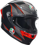 AGV K6 S Slashcut Black/Grey/Red Κράνος Μηχανής...