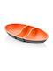 Qlux Plastic Dessert Divided Serving Plate with 3 Slots Qlux Orange 25.5x15x3cm