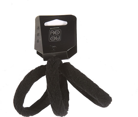 Ro-Ro Accessories Σετ Λαστιχάκια 3τμχ Black Λάστιχο Μαλλιών 4cm 3τμχ