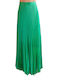 Desiree Satin Midi Skirt in Green color