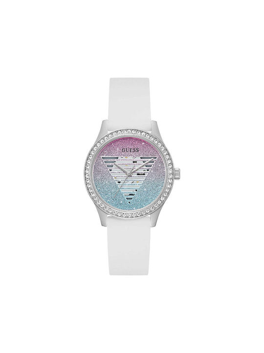Guess Lady Idol Watch with White Rubber Strap