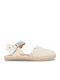 Kids Espradrilles with Adjustable Metal Clasp Beige