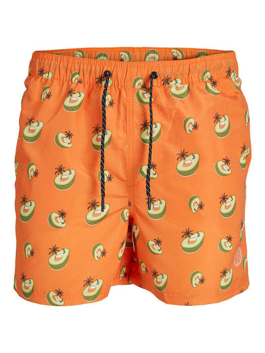 Jack & Jones Men's Swimwear Printed Shorts Orange