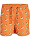 Men's Swimwear Shorts Orange with Patterns